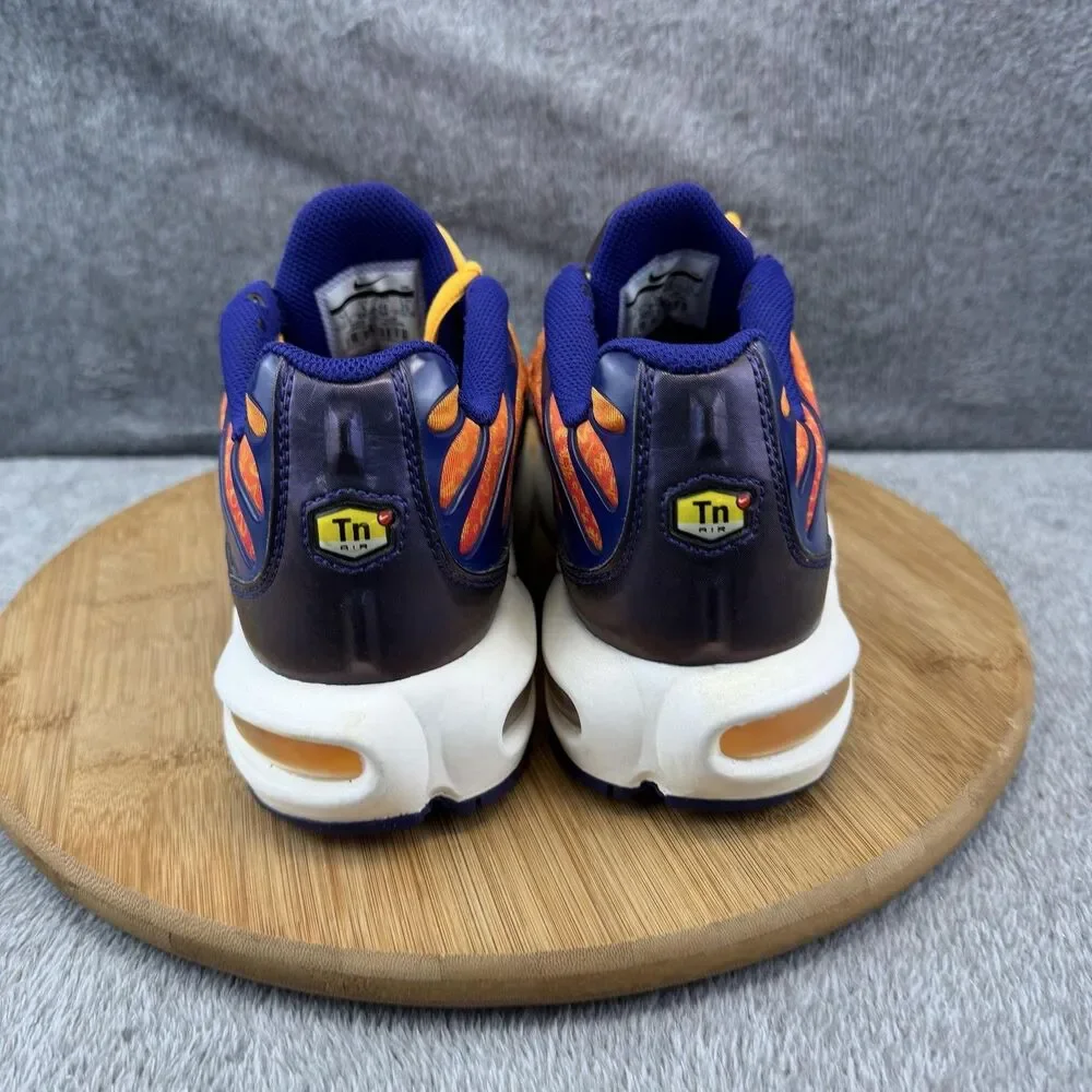 Nike Air Max Plus Shoes Boys Size 7Y Orange Purple Print Sneakers CI9932-500